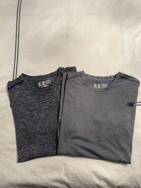 New Balance Men's Grey Performance Tees - 2 Pack
